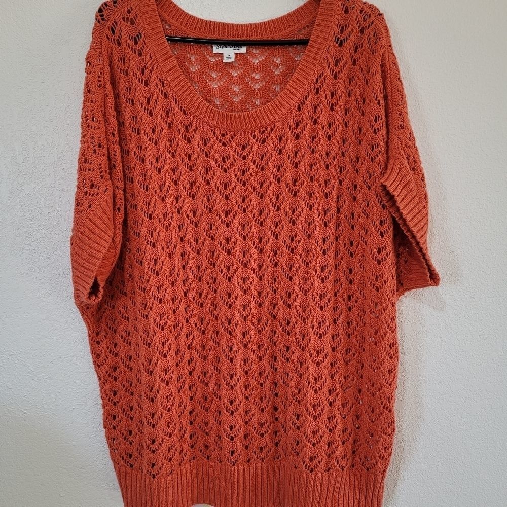 St. John's Bay woman's crochet knitted sweater size 1X